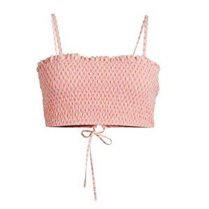 Women's Smocked Longline Swimsuit Top (Size:M)- NWT